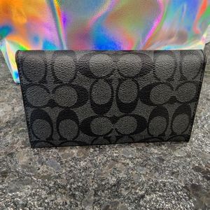 Coach Leather Black Medium Cell Phone Wallet